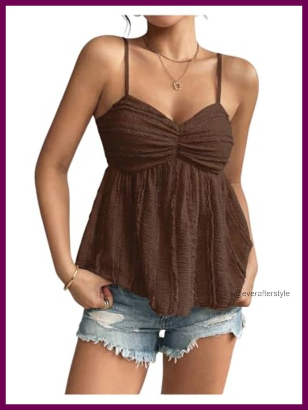 Women's Peplum Babydoll Cami Top Sleeveless Backless Ruched Summer Blouse